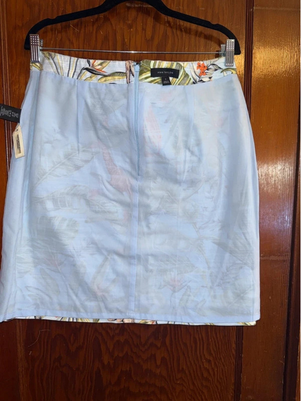 Ann Taylor tropical print skirt women size 12 workwear jungle print knee length - Picture 4 of 8